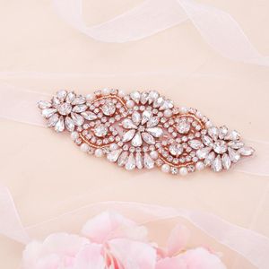 Wedding Sashes Nzuk Crystal Pearls Bridal Belt Handmade Rhinestones Jurk voor avondaccessoires