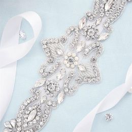 Wedding Sashes S245 Rhinestone Bridal Taille Belt satijnen lint trim applique jurken accessoires jurk decor in stock sash222o