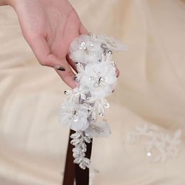 Wedding Sashes S249 Sash Crystal Pearls Belt Rhinestones Bridal Silver Diamond voor accessoires riemen