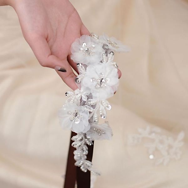 Fajas de boda S249 Sash Crystal Pearls Belt Rhinestones Nupcial Silver Diamond para accesorios Cinturones