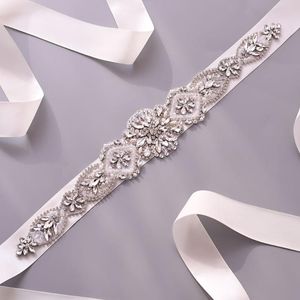 Ceintures de mariage S433 ceinture de mariée mariée strass robe de bal accessoires de perles robes de soirée ceinture