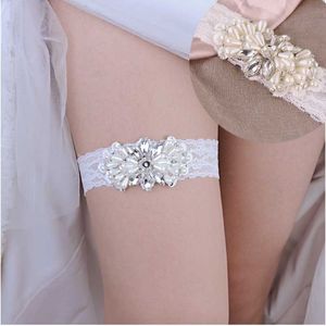 Wedding Sashes Topqueen Design Elastic Trim Pearl Applique Garter Belt Fashion Kous Ring Ring Brutaal Leg Handmade THS35