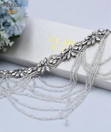 Ceintures de mariage TOPQUEEN S08 robe blanche ceinture de ceinture de mariée perles d'argent strass luxe femme bijoux Diamonte8601497