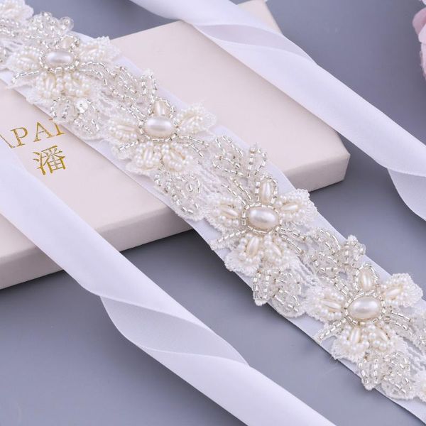 Ceintures de mariage TRiXY S219 Perles Ceintures perlées Vintage Dames Accessoires de mariée Ceinture de mariée Perle Ceinture formelle