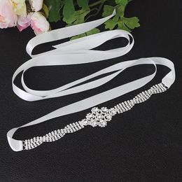 Wedding Sashes Trixy S98 Sparkly Glittered Belt Accessoires Sash Dames Silver Rhinestone Bridal Crystal Diamond