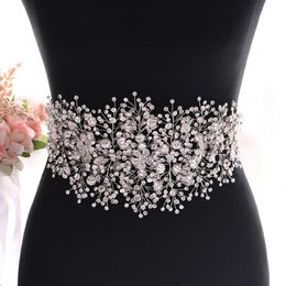 Wedding Sashes Trixy SH240 Prachtige bruidsriemontwerper Mode Alloy Flower Belts Formele strass wholesale