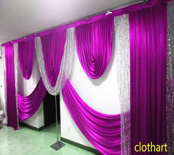 Guirnaldas de lentejuelas para boda, diseños de decoración, guirnaldas de estilista de boda para telón de fondo, cortina para fiesta, cortinas de fondo para escenario, 3M de alto por 6M wid1046057