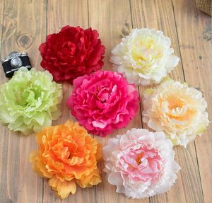 Simulation de mariage pivoine tête de fleur fond fleur mur boule de route arrangement fait à la main tissu de soie dahlia tête de fleur WY336