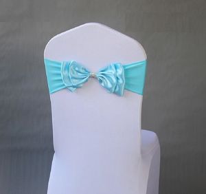 Wedding Spandex Stoel Sash Satin Lycra Bow Tie Band Ready Made for Use Hotel Birthday Party Show Decoratie