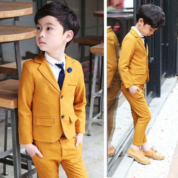 Traje de boda para niños Blazer +pantalones Juego de ropa de flores