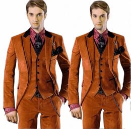 Costume de mariage pour hommes de luxe formel Ocn vêtements Veet classique Slim ajusté mâle Blazer 3 pièces Costume de carnaval Costume G5OO #