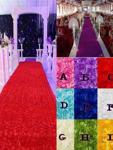 Décorations de table de mariage fond de mariage Favors 3d Rose Petal Carpet Asle Runner pour les fournitures de décoration de fête de mariage1633158