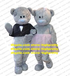 Mariage en peluche en peluche ours talisman poupée de mascotte costume de cartois de dessin adulte tenue de personnage peut porter un salon de beauté portable zz9533