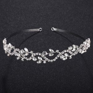 Bruiloft Tiaras Bruids Haarspelden Rhinestone Meisjes Hoofdband Zilveren Kleur Bladeren Crystal Crowns Accessoires Sieraden voor Haar