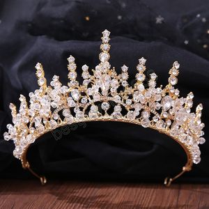 Couronne de diadèmes de mariage pour femmes, perle cristal strass, couvre-chef princesse reine, accessoires de cheveux de mariée, bijoux
