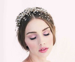Diadèmes de mariage Accessoires pour cheveux fleurs coiffure de mariée décorée de perles Front bijoux de fête de mariage accessoires pour cheveux 2020