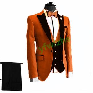 Wedding Tuxedos One Button Men Suits Groomsmen Peak Lapel Groom Tuxedos Wedding/Prom Man Blazer Jacket Pants Vest Tie W125111119