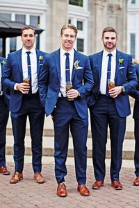 Tuxedos de mariage Tuxedos de marié à deux boutons, costume de marié bleu, costume de fête de mariage (veste + pantalon), sur mesure pour soirée YY021