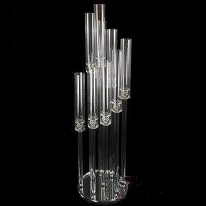 Vases de mariage Centerpiec Flow Arranger Clear Party Table Cristal Décoration transparent porte-bougie bougies stand senyu718