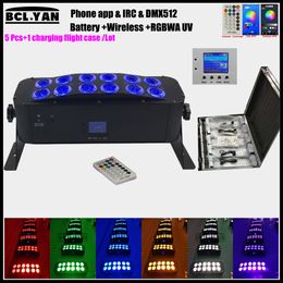 mariage IR à distance SMART batterie sans fil DMX lavage led lumières de scène 12pcs 18w RGBWA UV 6in1 disco dj uplighting WIFI téléphone app télécommande