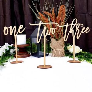 Numéros de Table en bois de mariage avec Base découpée au Laser, décor de fête d'anniversaire, cadeaux rustiques, centres de Table de réception personnalisés 240127