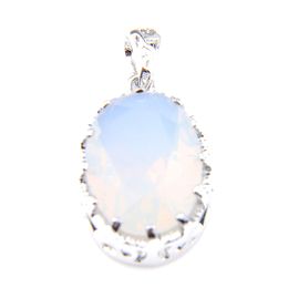 Bijoux de mariage 925 argent ovale arc-en-ciel lune pendentif femmes marque de mode Luckyshien collier pendentifs