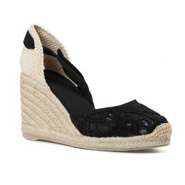 Wedges Sandalen voor vrouwen Sapatos Mulher Tienda Soludos Cap Toe Classic Soft Enkle-Tie Lace Up Upadrilles schoenen Casual 240429