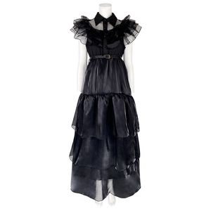 Mercredi Addams Cosplay pour fille Costume 2023 nouvelles robes pour enfants filles maille robes de soirée Costumes de carnaval 2302141