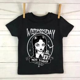 Mercredi Children T-shirt Cartons Tshirt Addams I Hate People Clothes Kid Girl Boy Boy Nevermore Academy T-shirt Baby Casual Top