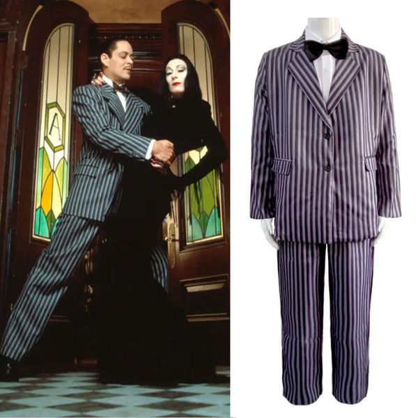 Mercredi Gomez Addams Cosplay Costume Halloween carnaval fête Costumes tenue hommes manteau chemise pantalon cravate Costume fête Uniformcosplay