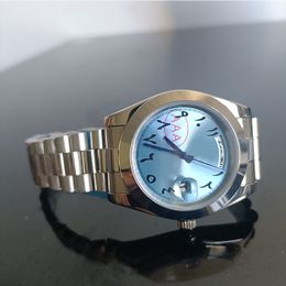 Semana reloj para hombre árabe azul cerámica 40 mm esfera automática 904L acero inoxidable calendario automático espejo de zafiro clásico luminoso wat287C