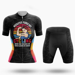 Previsioni del fine settimana Maglia da ciclismo estiva da donna Set manica corta Abbigliamento da ciclismo da mountain bike Abbigliamento da bicicletta MTB traspirante Abito da indossare V27