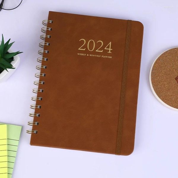 Planificateur hebdomadaire Full English Agenda Book A5 PU Office Time Management Personal Ropension Journal