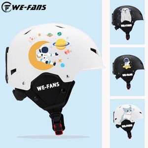 WEFANS Kids Cartoons Skihelm IntegrallyMolded Veiligheid Outdoor Skiën Fietsen Bescherming Snowboard Rolschaats 240106