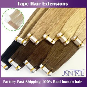 Tas jsnme de waft dans une extension de cheveux invisible 100% réel de cheveux humains ruban droit inspire brun noir blonde 2,5 g / pcs 1624 pouces pour femme