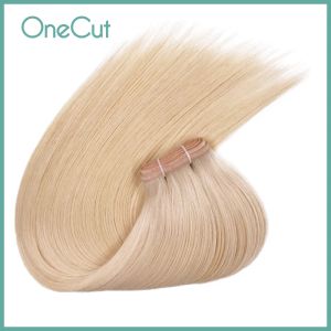 Inslag Zijde Haar Inslag Recht Ruw Maagd Braziliaans Dubbelgetrokken Blond Pure Kleur 100% Natuurlijk menselijk haar weeft Voor Vrouwen 1428 inch