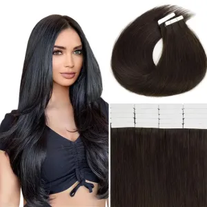 Trame droite droite dans les extensions de cheveux humains 100% naturel réel invisible ruban adhésif pour les femmes 2060 pièces 1pack3packs