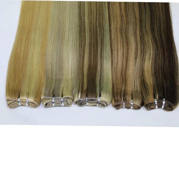 Trames 100 Extensions de cheveux humains Remy vague de corps P27/613 P8/613 P10/24 P18/613 trame de tissage droite couleur piano brésilienne 18 