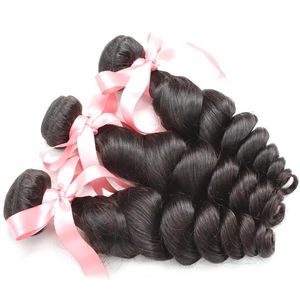 Inslagen 100 Maleisische haarbundel 3 stks veel remy menselijk haar weven onverwerkte golvende losse golf natuurlijke kleur verfbare haarverlenging greatrem