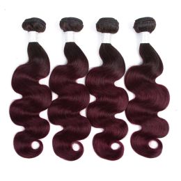 Boutons 1B 99J paquets ombre Body wave poils tisser bundles brésiliens tisser les cheveux 3/4 paquets 99J paquets de cheveux humains paquets de cheveux en gros