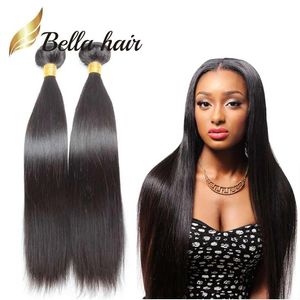 Trames 4pcs / lot pleine tête trame de cheveux raides non transformés péruviens tisse couleur naturelle 9A extension