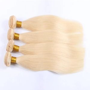 Inslagen 613 blonde Braziliaanse haarbundels Body Wave en steil 3 of 4 stuks veel blond menselijk haar weeft 613 kleur haarextensies