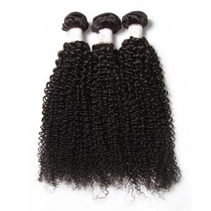 Inslagen Mooi afro kinky krullend haar voor Afrika Vrouw 3 bundels veel Indiase Peruaanse Braziliaanse maagdelijke krullende haarextensies boho cur