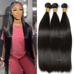 Inslag bot rechte menselijke bundels lange 30 inch 1/3/4 pcs deals verkoop voor zwarte vrouwen Braziliaanse Remy Hair Extension Natural Color
