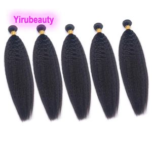 Trames brasileño cabello virgen en trama doble 5 paquetes pervertidos de yaki recto 1030 pulgadas color natural indio 100% humano