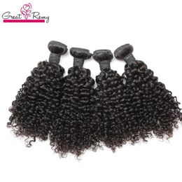 Trames Greatremy cheveux humains malaisiens tissent des extensions à double trame 8 30 3pcs / lot non transformés cheveux remy couleur naturelle teinture vague bouclée