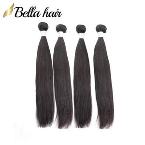 Boutettes de cheveux humains raides mongol extensions de trame 4pcs / lot Remy Virgin Hair Bundles