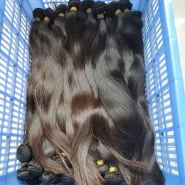 Bouttes brutes non traitées birmanes birmane coiffeur célibataire single 3 paquets paquets de couleur brune naturelle texture douce