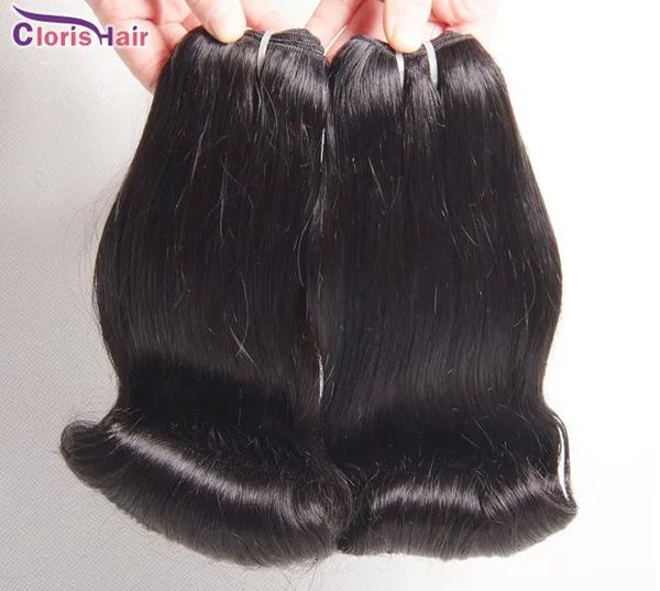 Trames douces non transformées Aunty Funmi Extensions de cheveux humains Bouncy Romance Curls Péruvienne Vierge Double Trame 3 Bundles Fumi Short Bob Style