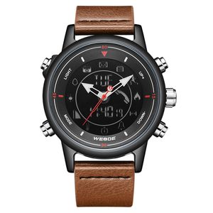 WEIDE bracelet en cuir numérique Bluetooth Smartwatch horloge 5ATM étanche hommes montre-bracelet affaires casual alarme Relogio Masculino